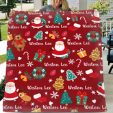 Merry Christmas - Personalized Name Customized Christmas Blanket - Christmas Gifts for the Family