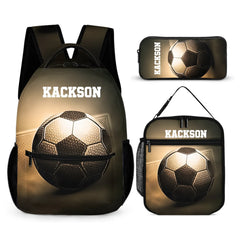 Name Custom Football Glow-in-the-Dark 3D Printed School Backpack - Opening Season Gift for Kids Who Love Football