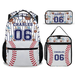 Personalized Name Custom Sports Backpack - Includes Basketball Baseball Soccer Football Rugby Personalized Backpacks