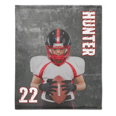 Personalized Football Blanket Custom Sport Gift-Teen Boy Football Gift For NFL Custom Football Blanket With
