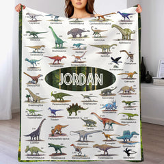 Personalized Dinosaur Educational Blanket – Custom Educational Blanket – Gift for Kids