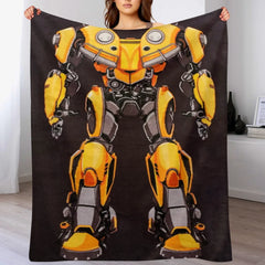 Custom Robot Blanket - Personalized Transformer Style Throw - Gift for Kids Boys Girls