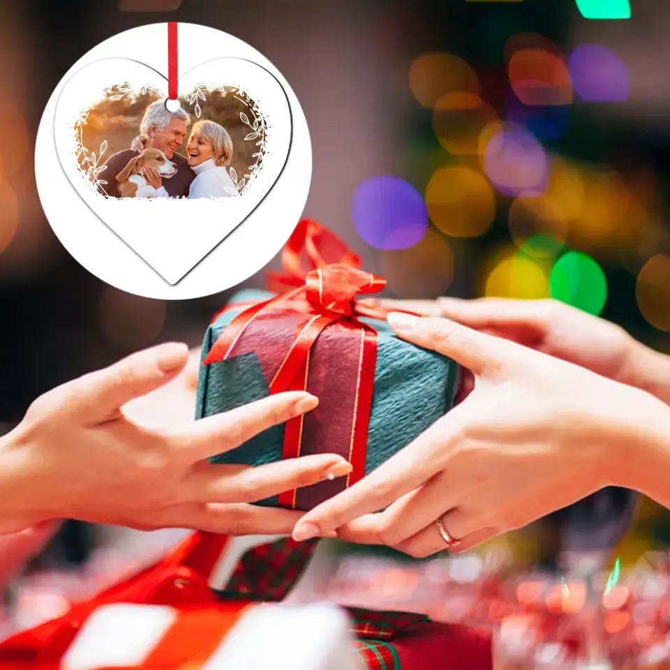 Adorno acrílico de corazón para parejas