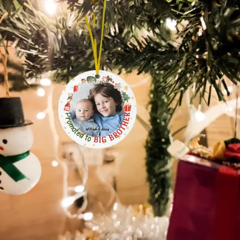 Regalo de Navidad Ascendida a Hermana Mayor Hermano Adorno de Acrílico Circular