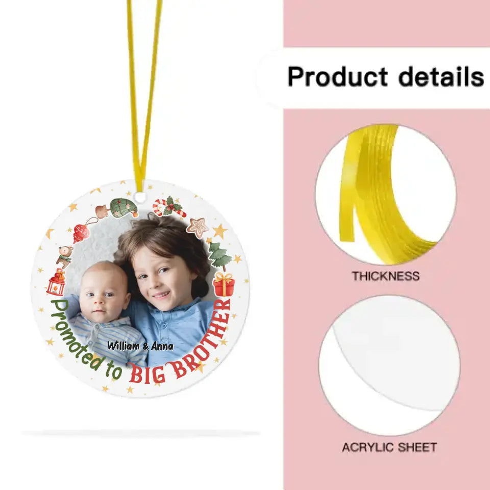 Regalo de Navidad Ascendida a Hermana Mayor Hermano Adorno de Acrílico Circular