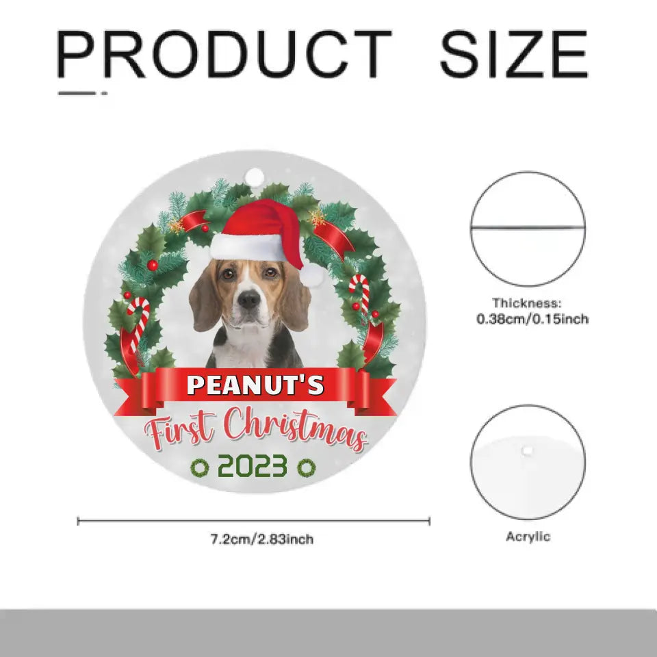 Adorno personalizado para perro y gato - ¡Pata-tásticamente Emocionado por la Primera Navidad!