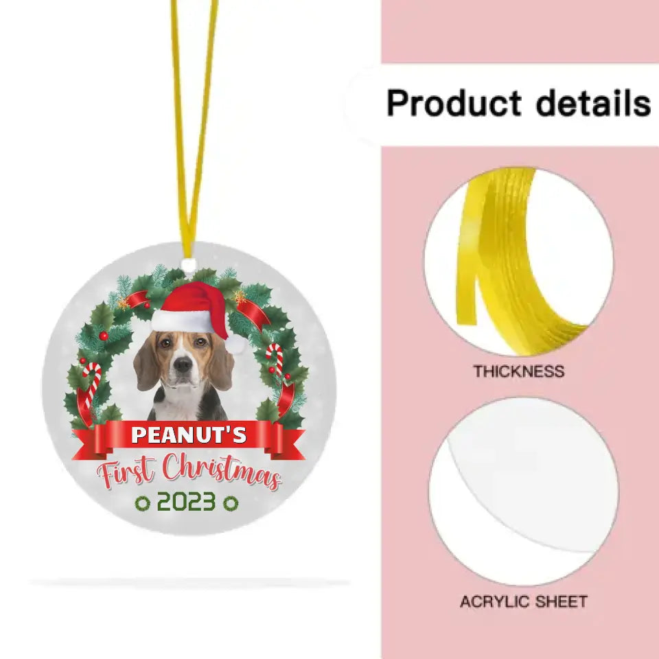 Adorno personalizado para perro y gato - ¡Pata-tásticamente Emocionado por la Primera Navidad!