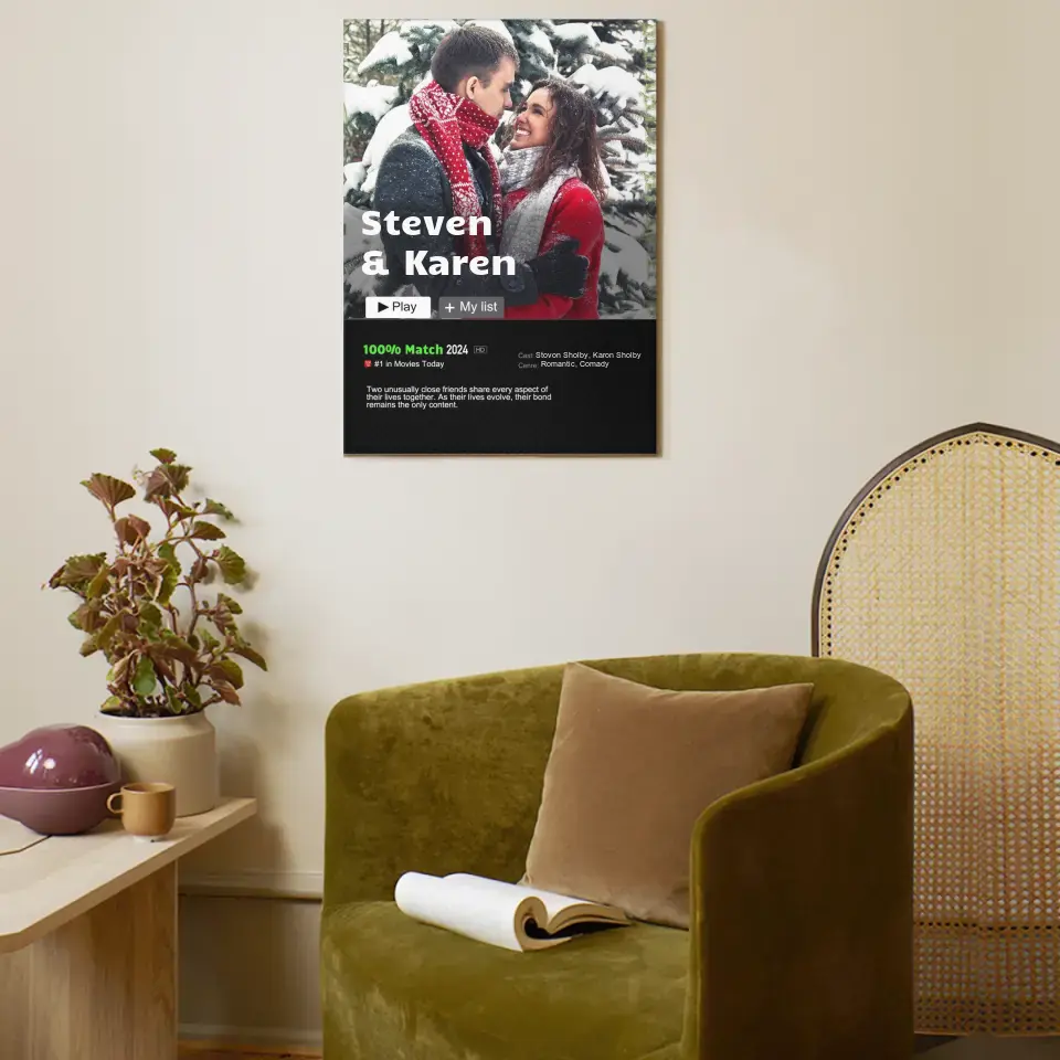 Personalisiertes individuelles Paar-Portrait aus Foto Film Leinwand Wandbild