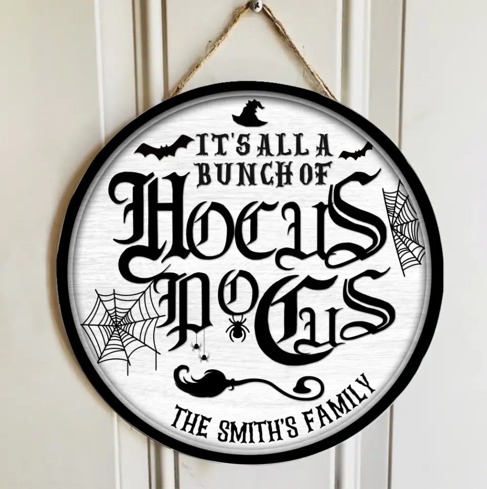 Letrero de madera personalizado "The Good Witch's Family" - Decoración de Halloween redonda para muebles - Regalo de Halloween para miembros de la familia