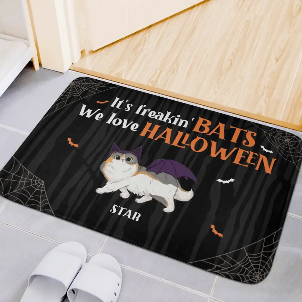 Alfombrilla personalizada "We Love Halloween" - Felpudo decorativo personalizado - Regalo para amantes de las mascotas, regalo de Halloween