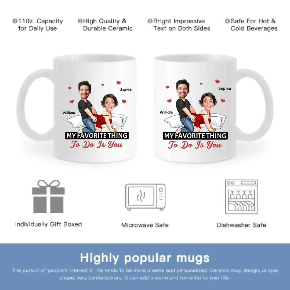 Taza Personalizada para Parejas - Tazas Únicas Personalizadas con Nombres, Fotos e Imágenes de Caricaturas - Un Regalo para Novia, Novio, Esposa, Esposo, Aniversario