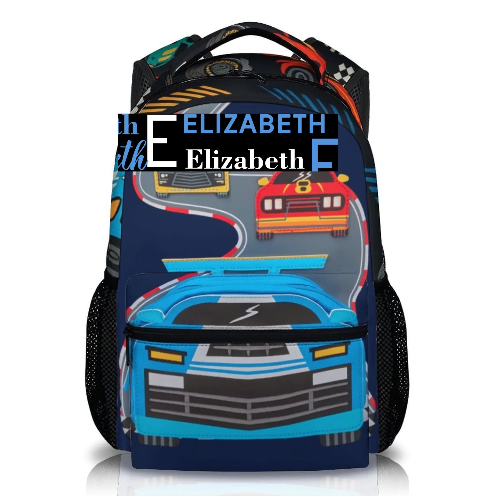 Children's Name Customized Racing Backpacks - Start of School Gift for Kids Who Love Racing!