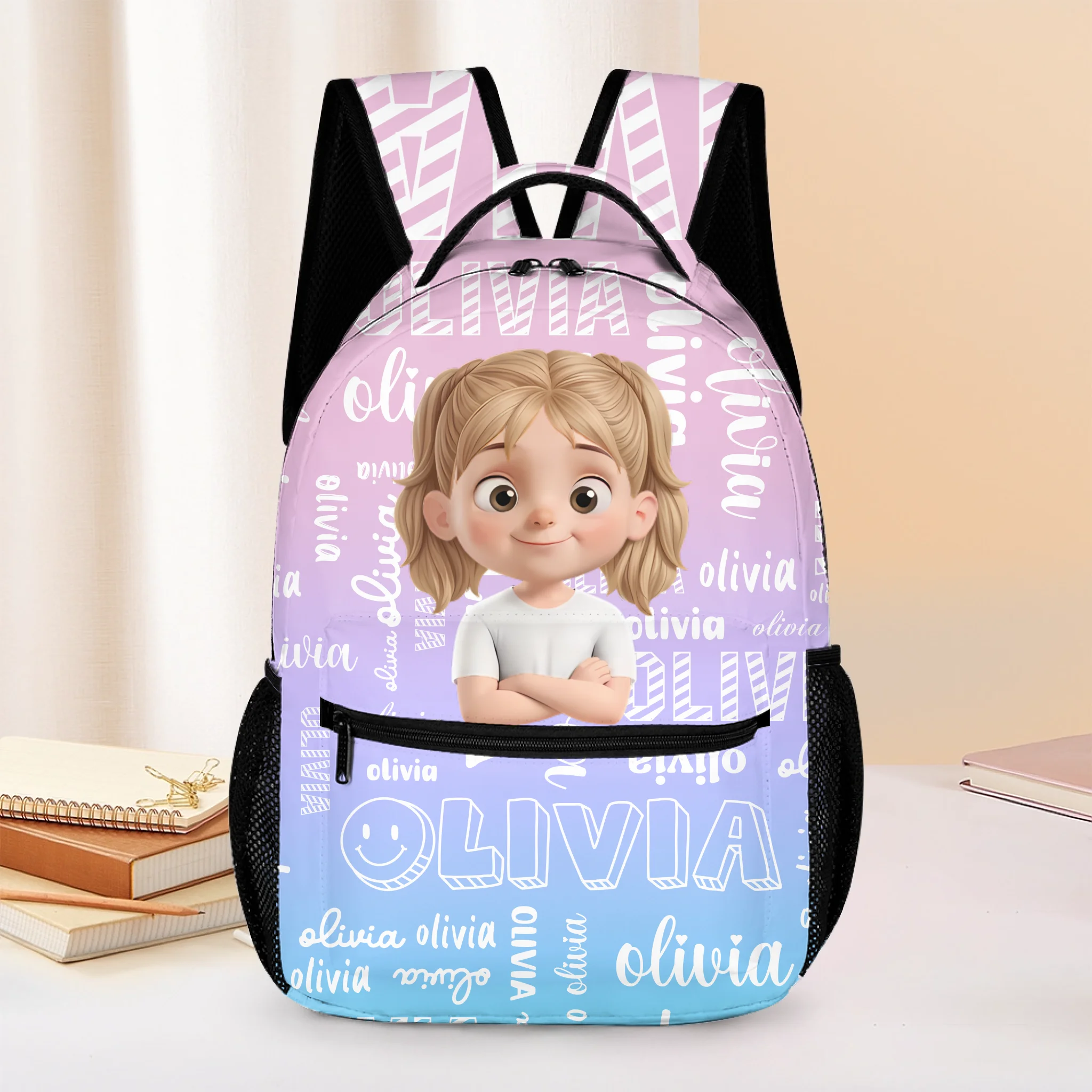Customized Name-Backpack - Personalized Character - Gift for Children