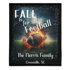 Custom Fall Football Blanket - Personalized Autumn Sports Throw - Teen Boys Gift for Football Fans