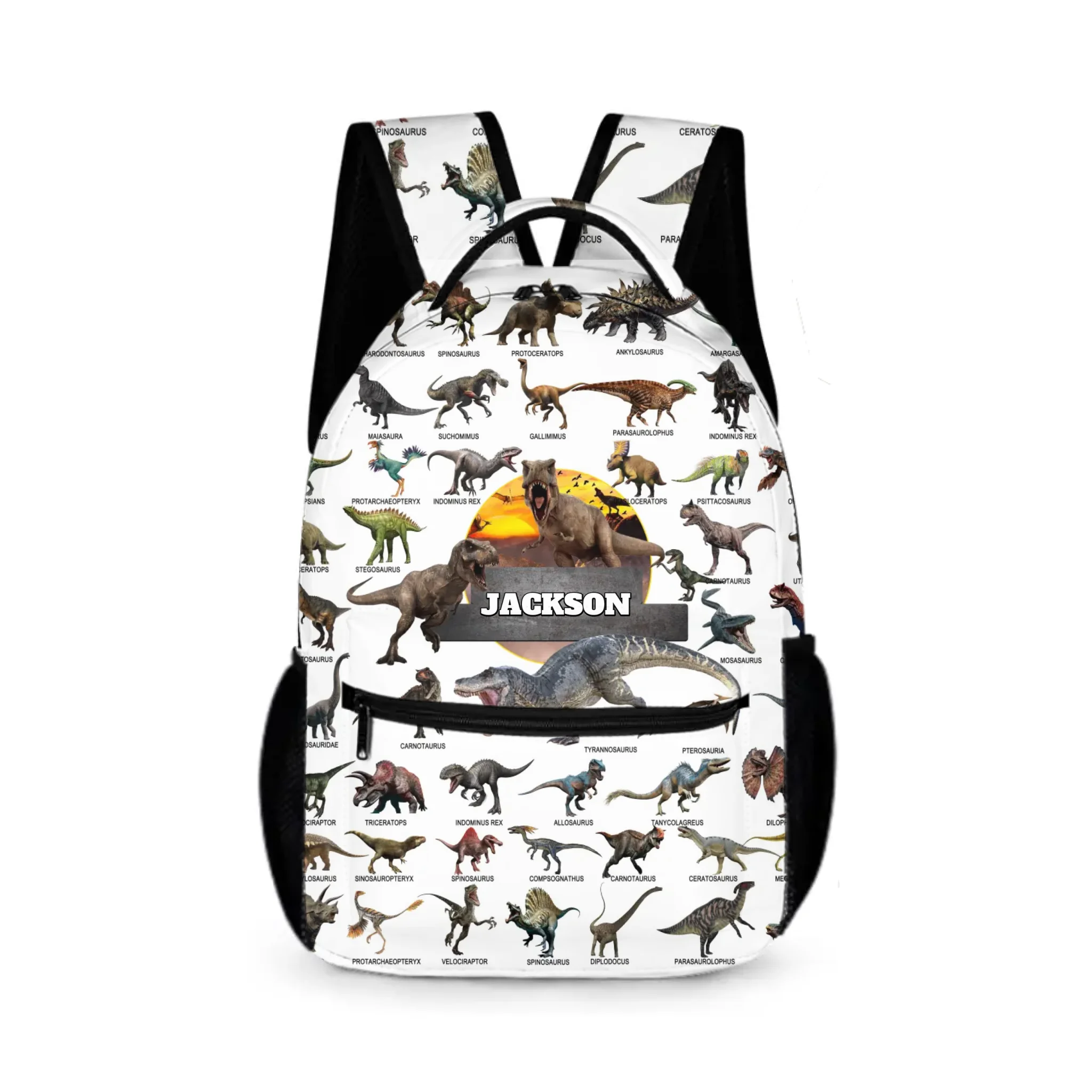 Rucksack mit personalisiertem Jurassic-Dinosaurier-Namen