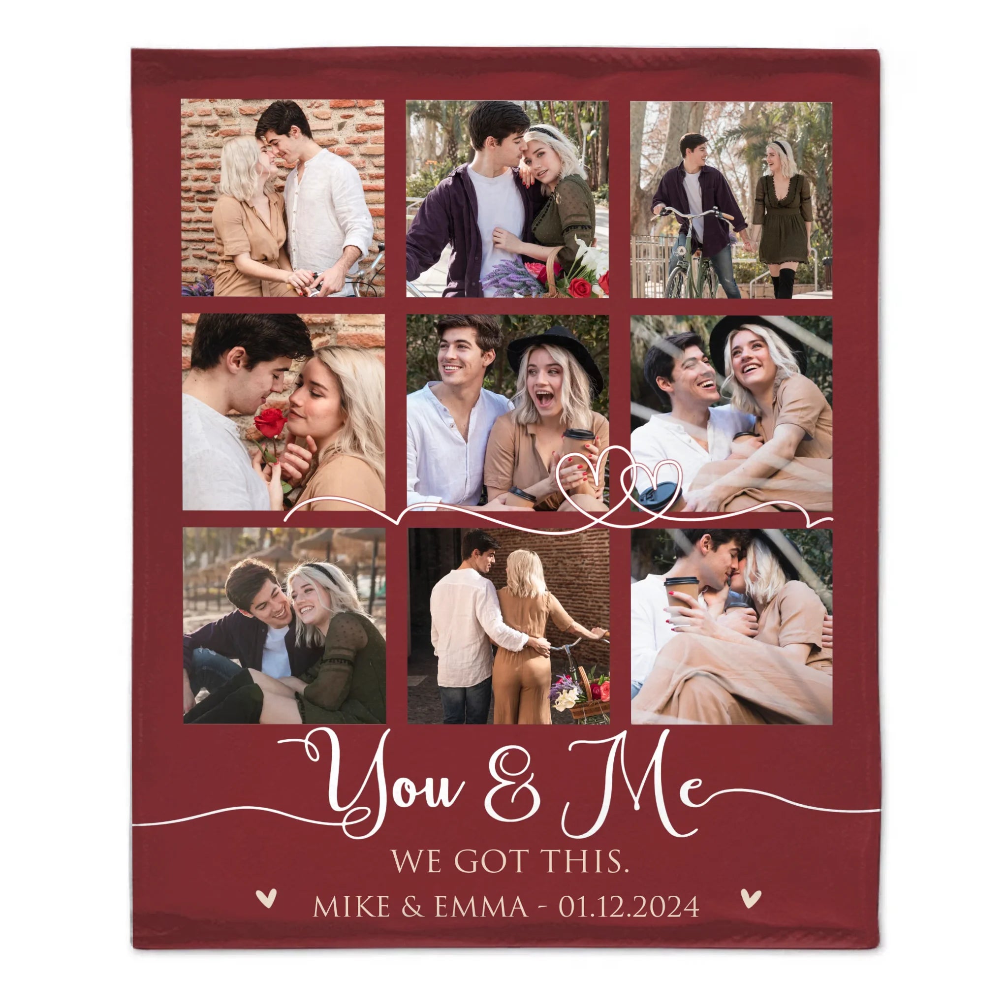 Custom Couple Photo Blanket – Personalized Love Memory Throw – Gift for Couples