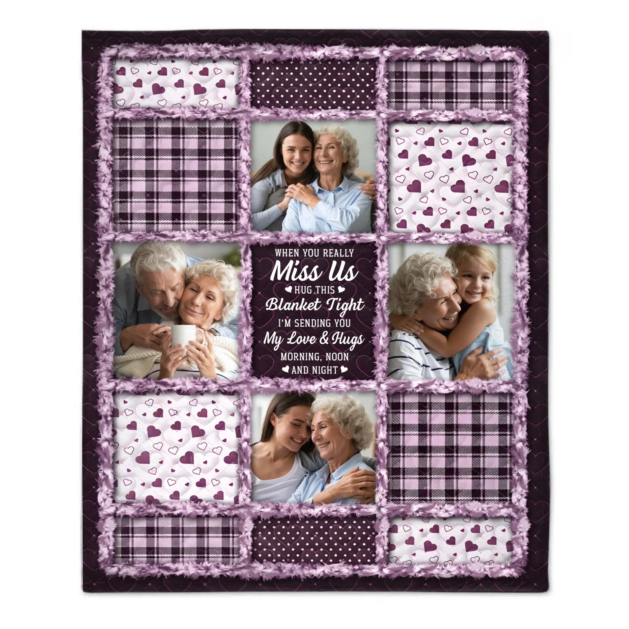 When You Really Miss Me Hug This Blanket Custom Photo Memorial - Personalized Photo - Gifts For Family, Friends