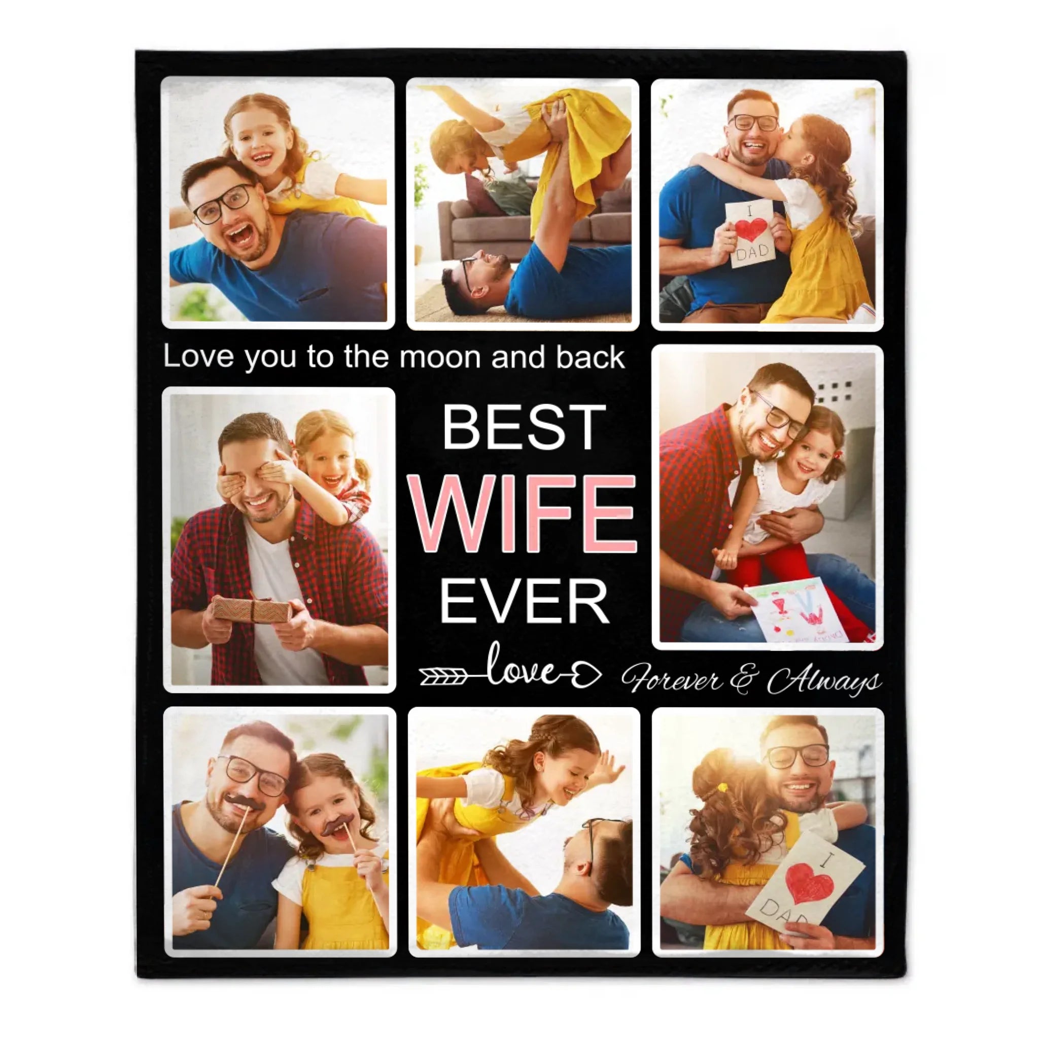 Personalized Family Blankets with Picture to Best Dad Mom Grands Ever
