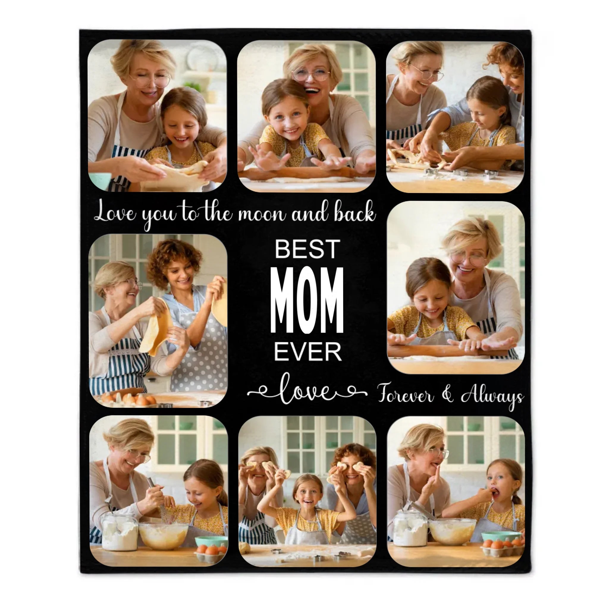 Personalized Custom Photo Blanket - Best Grandma Ever Best Mom Ever