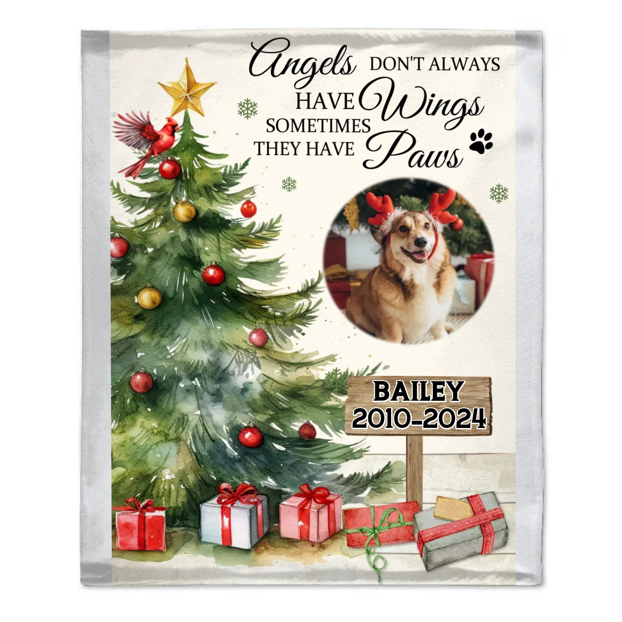 Decoraciones navideñas personalizadas para jardín en memoria de mascotas - Banderas de jardín con fotos y nombres personalizados de mascotas con temática navideña - Regalos de Navidad para dueños de mascotas, amantes de las mascotas