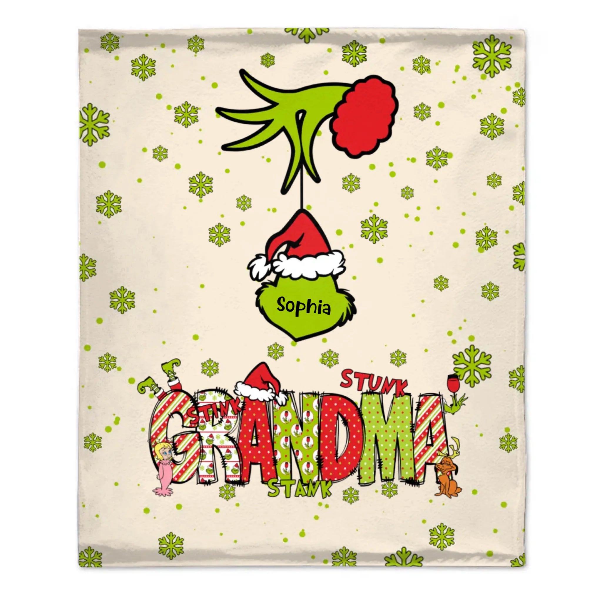 Family Christmas Blanket With Customizable Nicknames - Cozy Christmas Blanket Personalized with Nicknames and Family Names - A Gift For Family