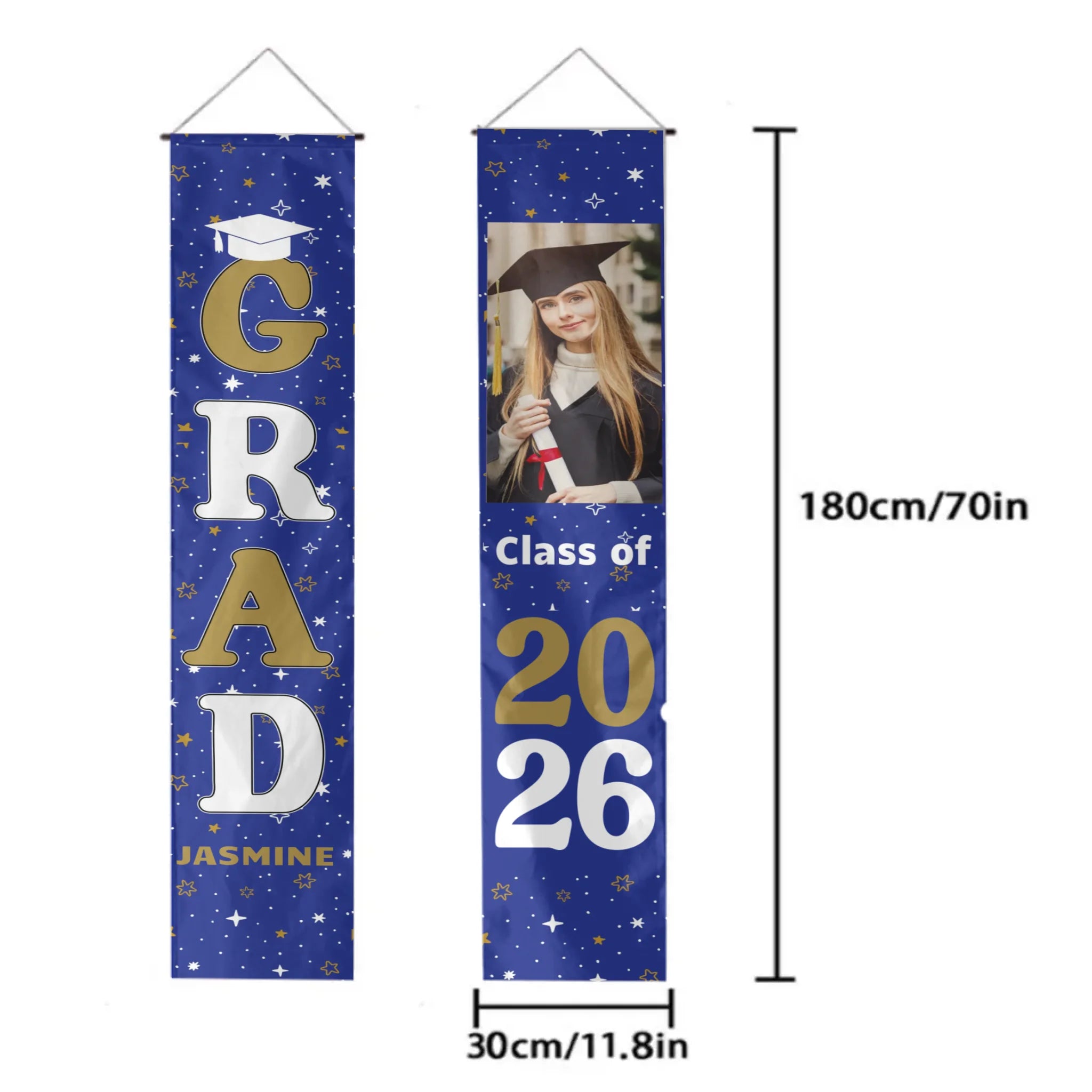 Personalized Custom 1 Photo Graduation Door Banner Party Decorations