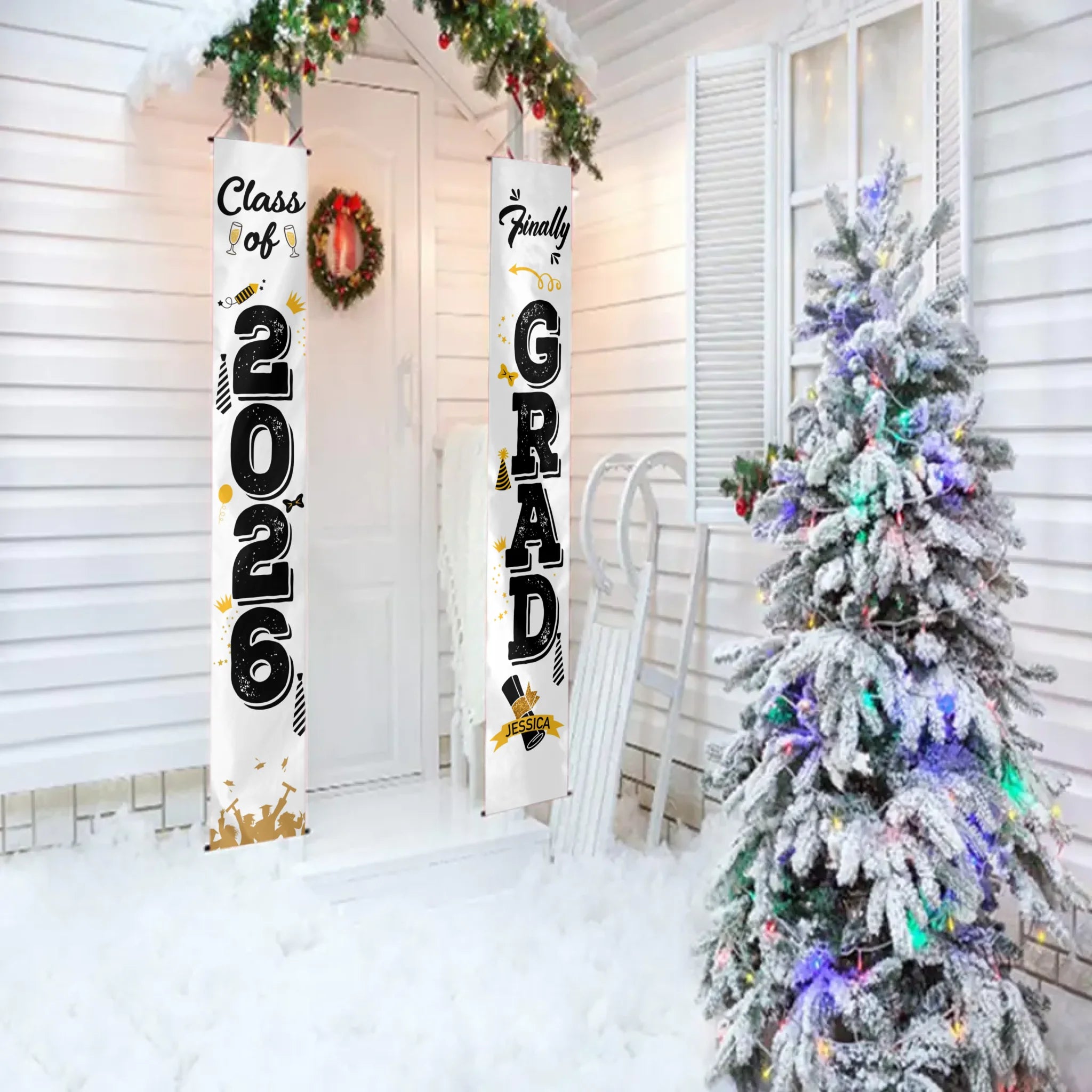 Personalized Graduation Door Banner - Finally Grad, Custom Name