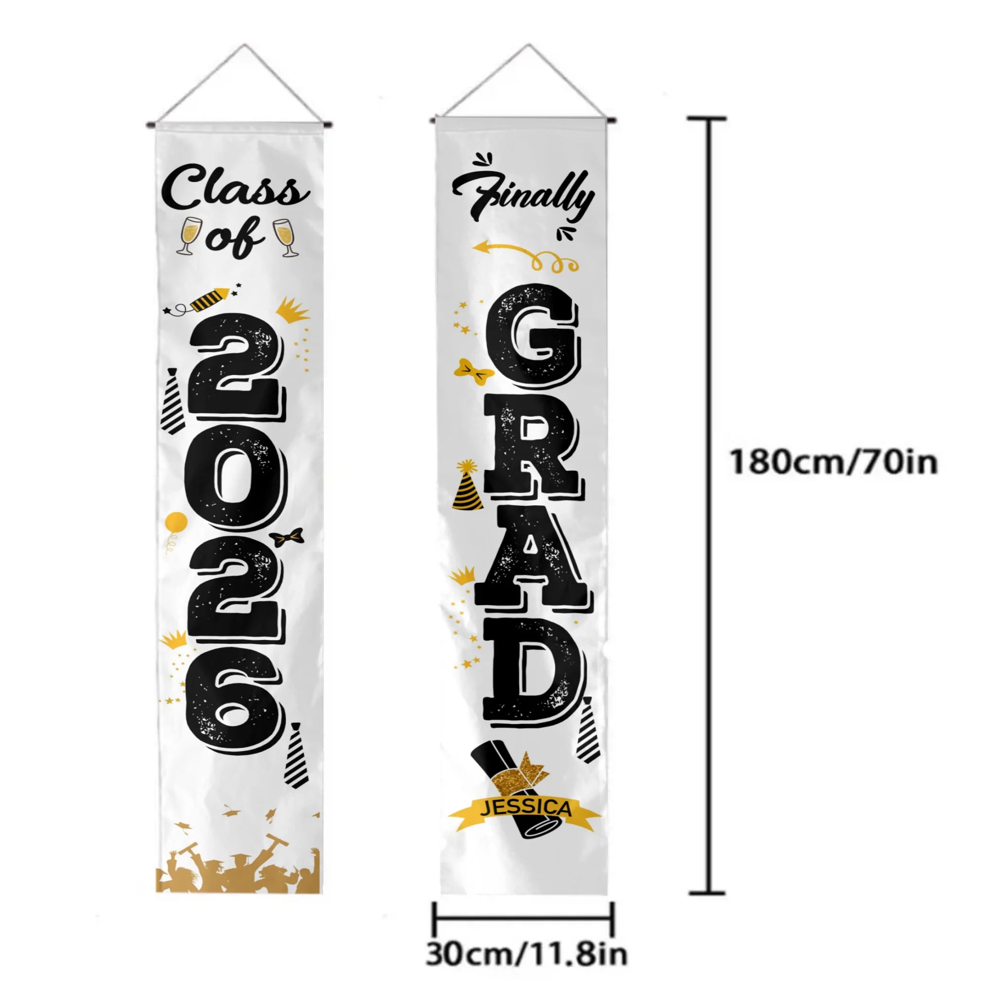 Personalized Graduation Door Banner - Finally Grad, Custom Name
