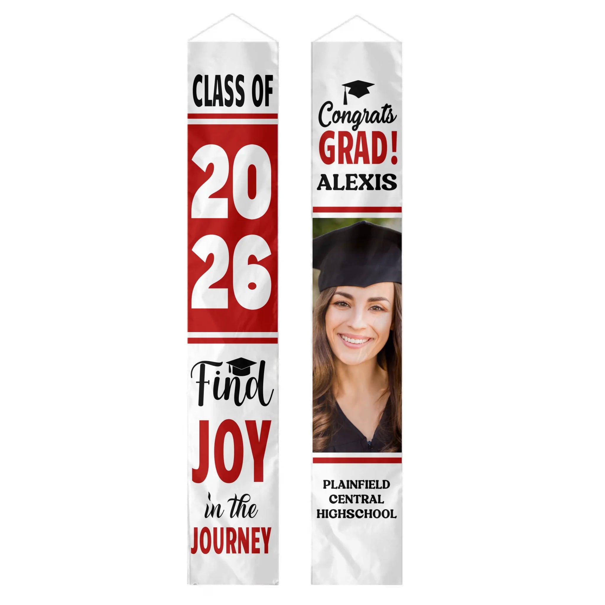 Personalized White Graduation Door Banner - Find Joy In The Journey