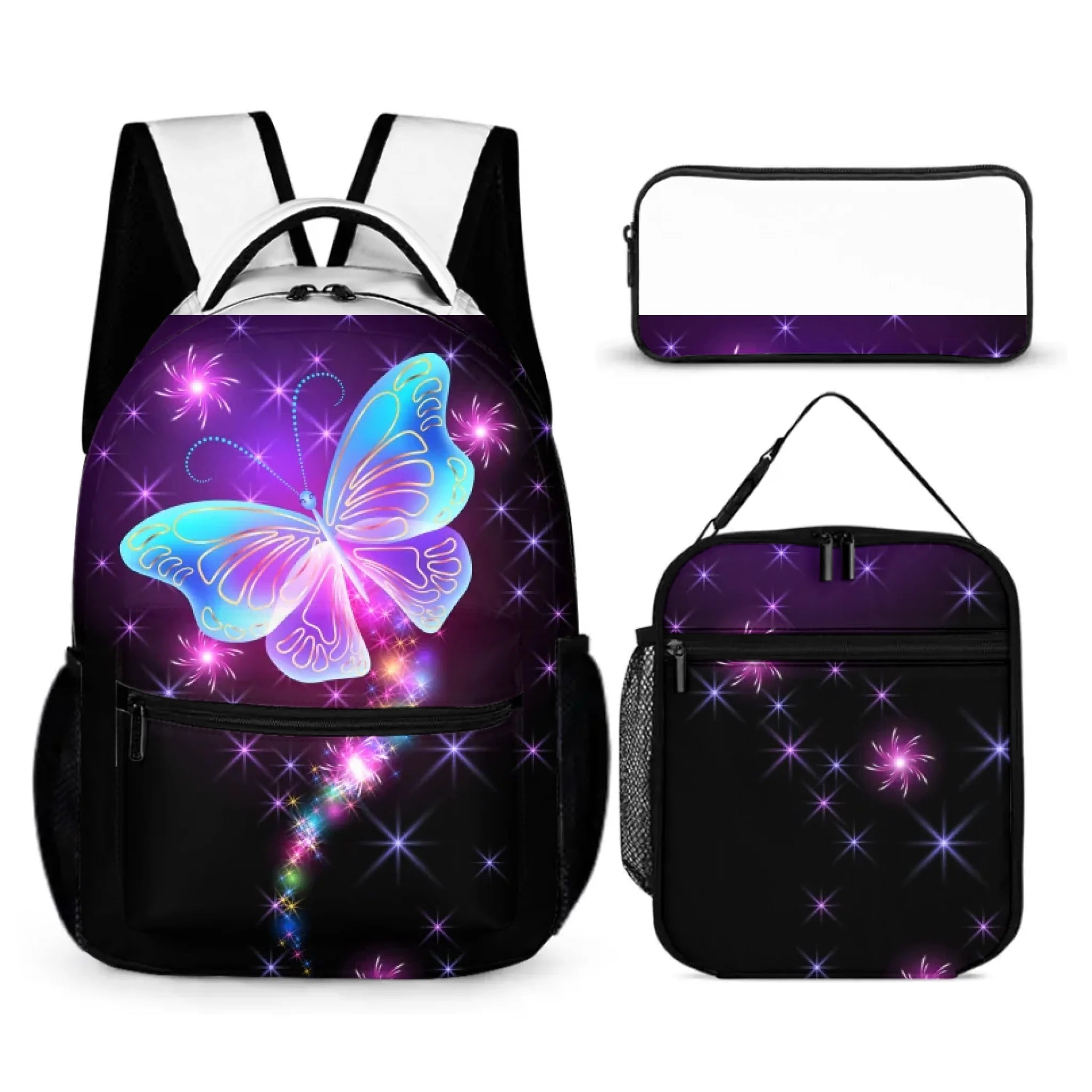 Dazzling Butterfly Name Customized Backpack - School Season Gift for Kids