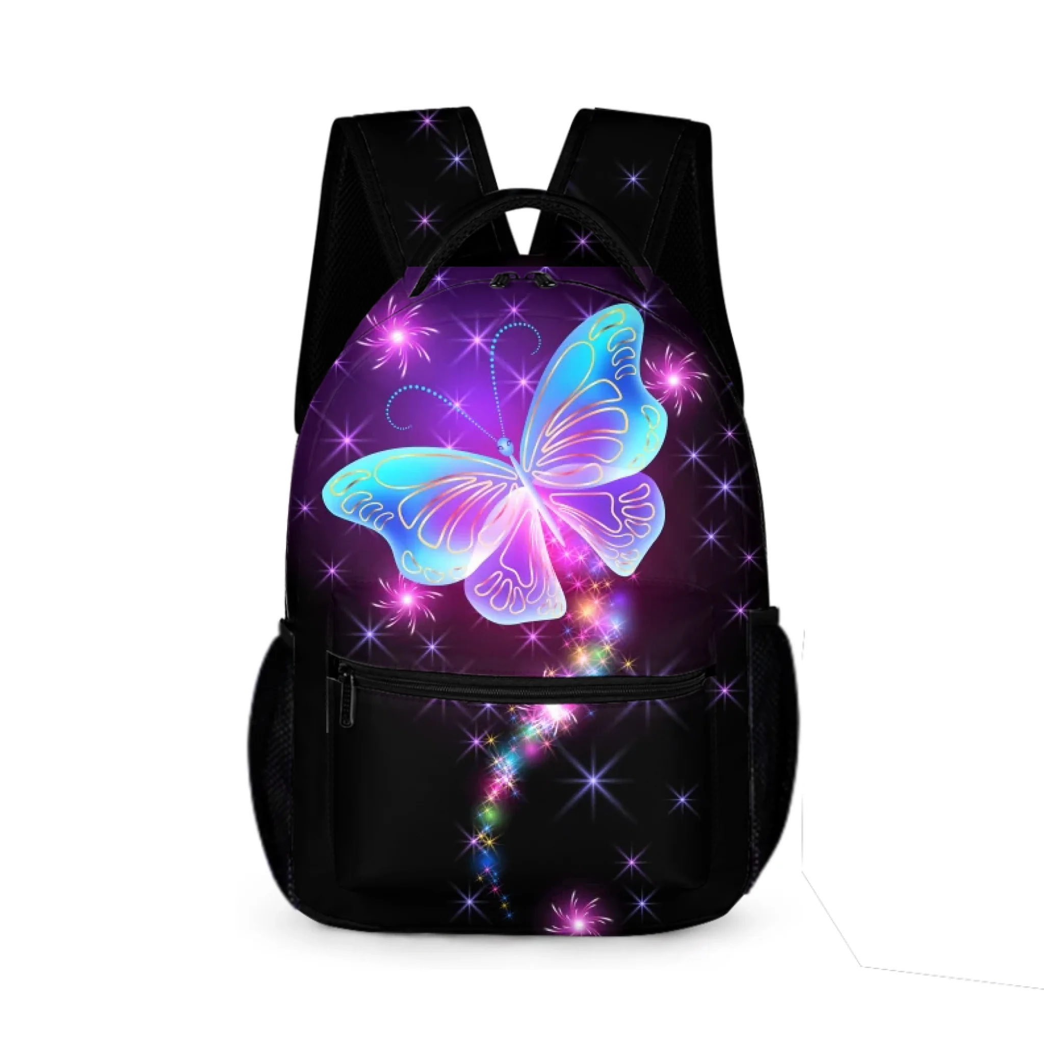 Dazzling Butterfly Name Customized Backpack - School Season Gift for Kids