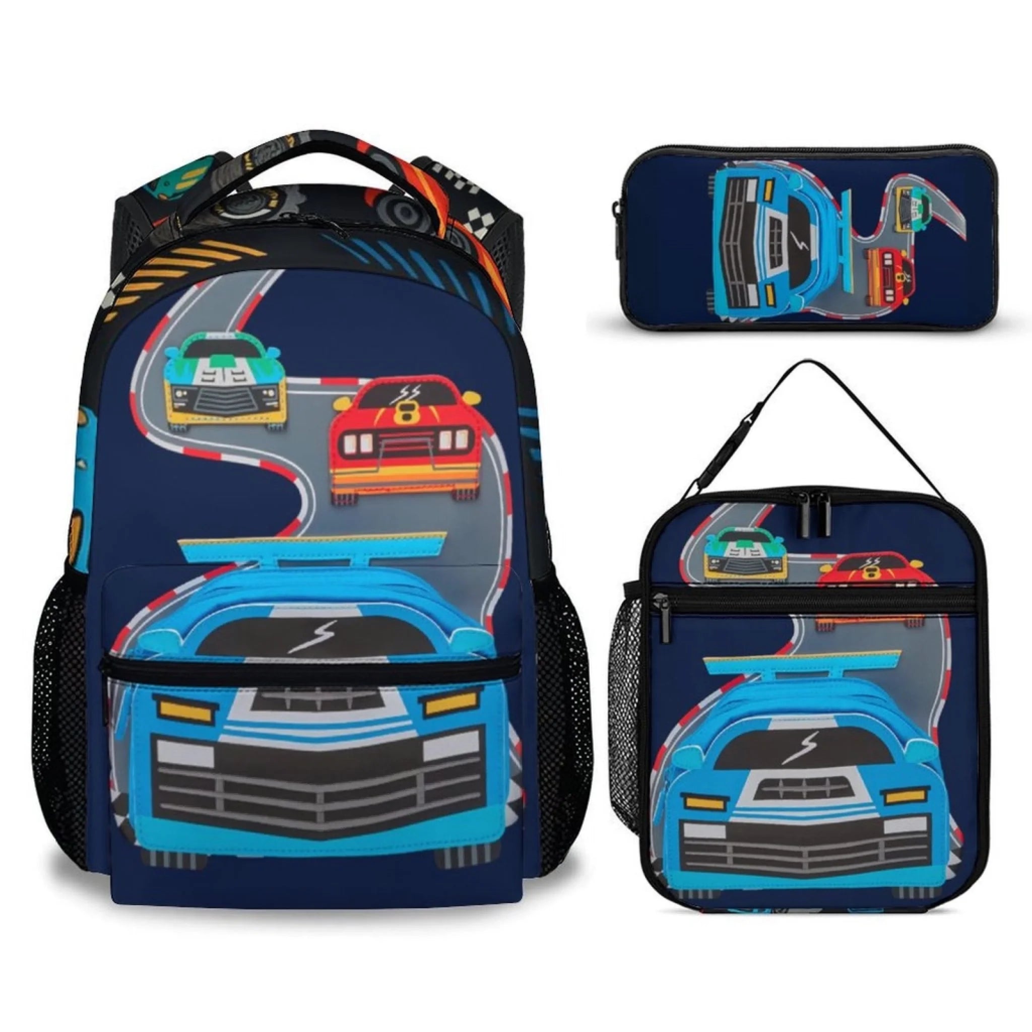 Children's Name Customized Racing Backpacks - Start of School Gift for Kids Who Love Racing!