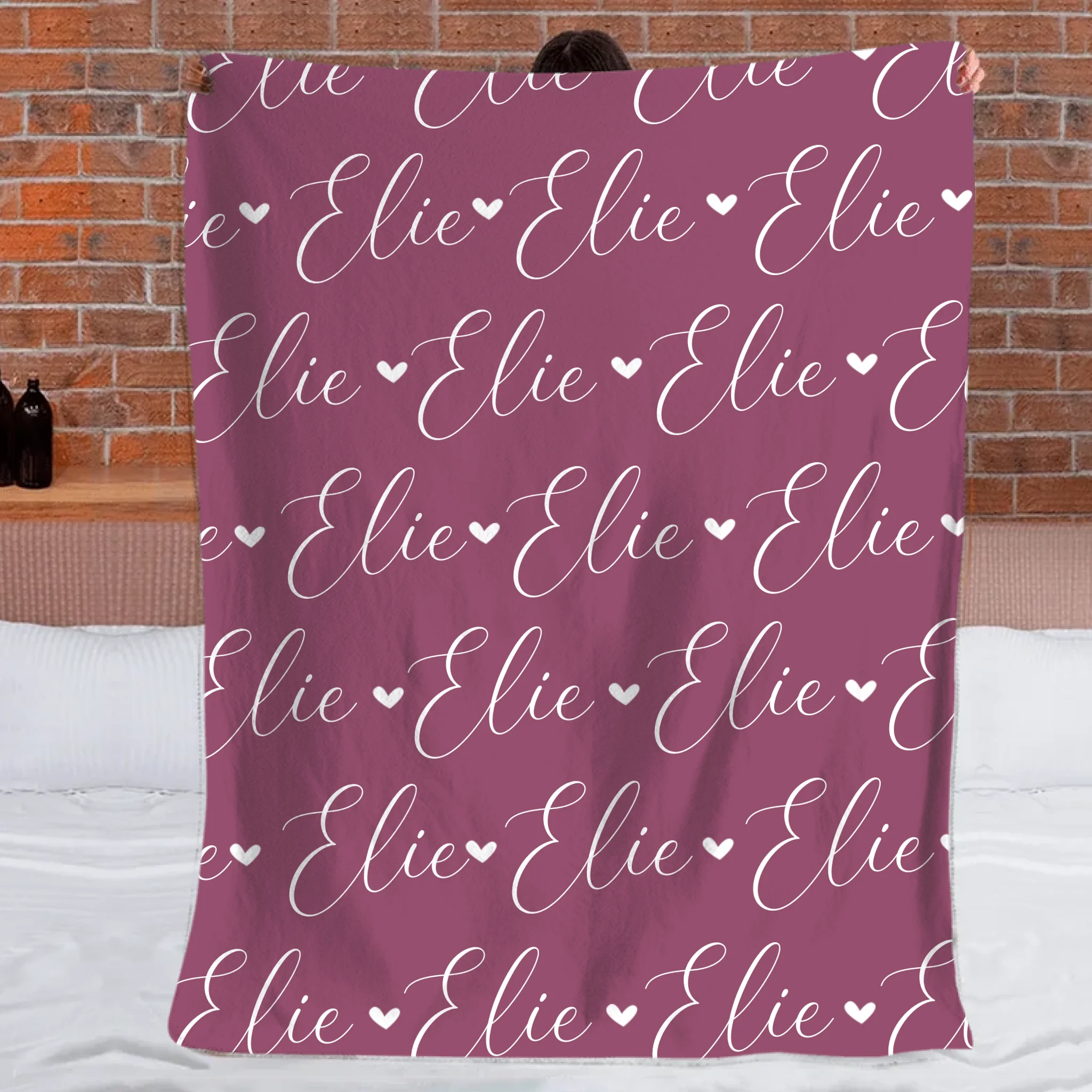 Heart Shaped Child Name Blanket Personalized Heart Shaped Blanket - Gift For Kids