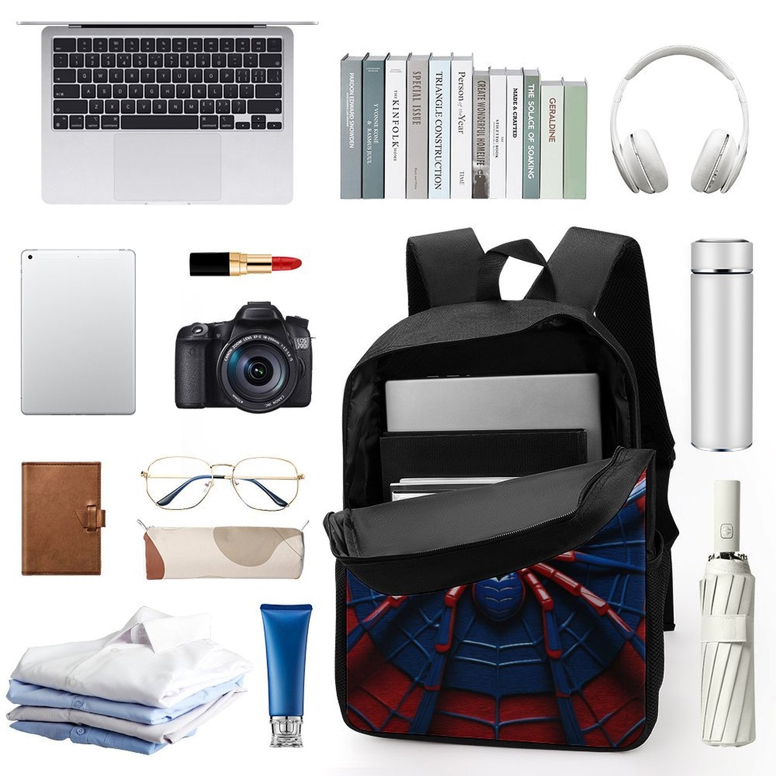 Kids Superhero Spider Web Backpack Set with Lunch Bag & Pencil Case