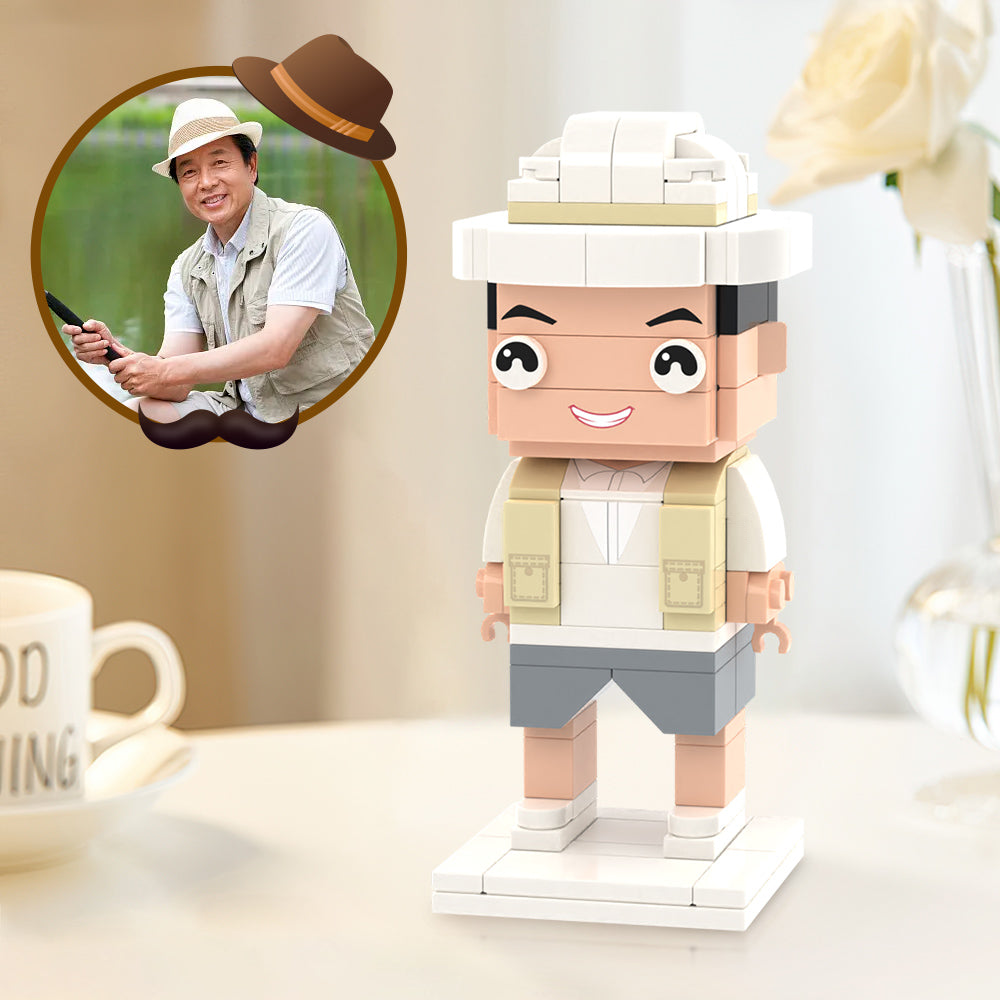 Regalos sorpresa para el Día del Padre, figura de ladrillo personalizada de 1 persona, figuras de ladrillo personalizadas, juguete de bloques de partículas pequeñas