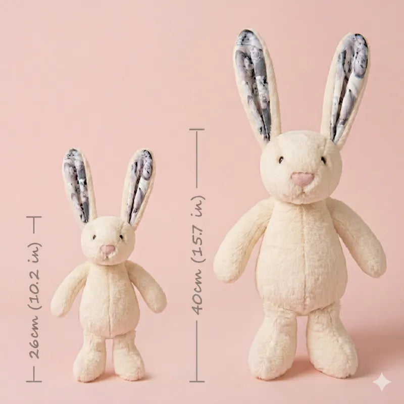 Custom Photo Bunny Plush Personalized Hidden Ear Picture Bunny Gift for Couples Anniversary Mother's Day Gifts